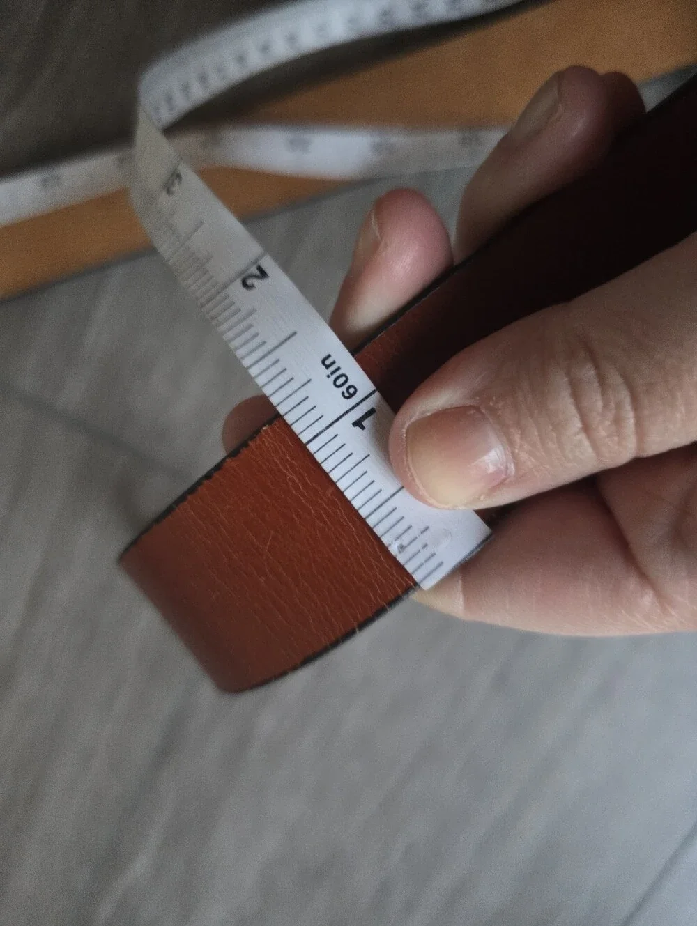 Leegin Genuine Leather Belt Cognac Brown Brass Buckle Made in USA Size 34